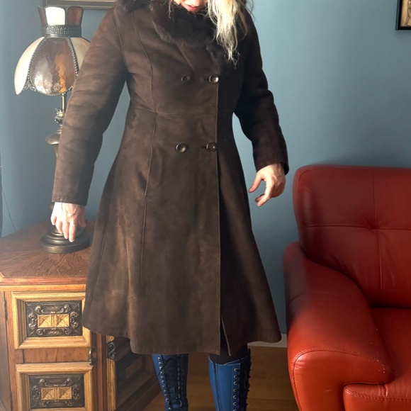 Vintage Creaciones Lucy real sheepskin shearling boho coat made in Spain EUC - Picture 7 of 12